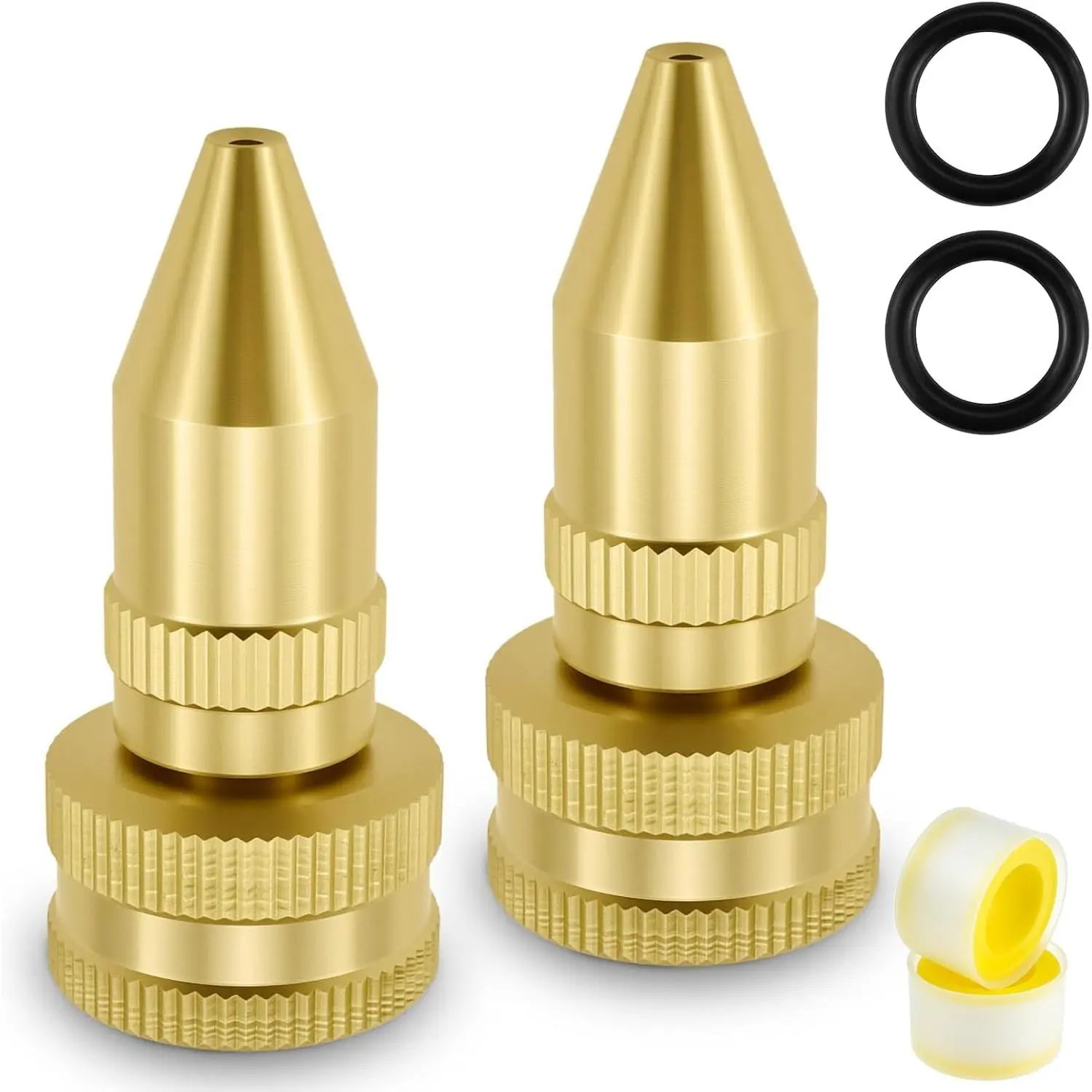 2 count 181331 Brass Adjustable Nozzle with Gaskets |  Screw- Cone  Nozzle Repair Kit, For Lawn & Garden Pump Sprayers