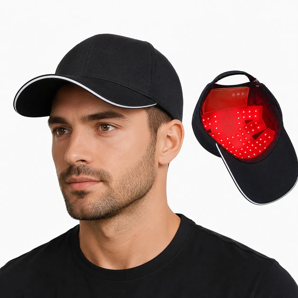 USB Charging Portable Hair Care Hat, LED Photon Vibration Hair Cap, Blue Light Head Massage Device, Ideal for Travel and Gifts