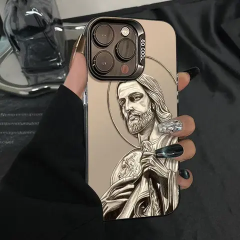Jesus Pattern Case for iPhone 18 17 Pro Max 16 Plus 15 14 13 12 11 Air E Shockproof Anti-Scratch Durable PC Back Protective Cover Gifts for Women Men Girls Boys
