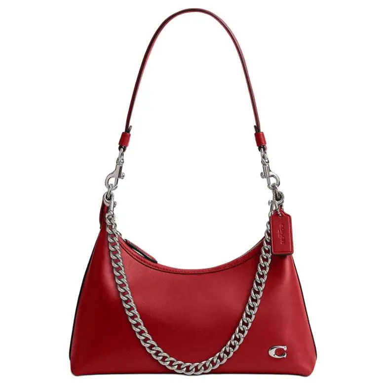 COACH Juliet 25 Leather Handbag for Women – Zip Top Crossbody and Shoulder Bag in Ruby Red