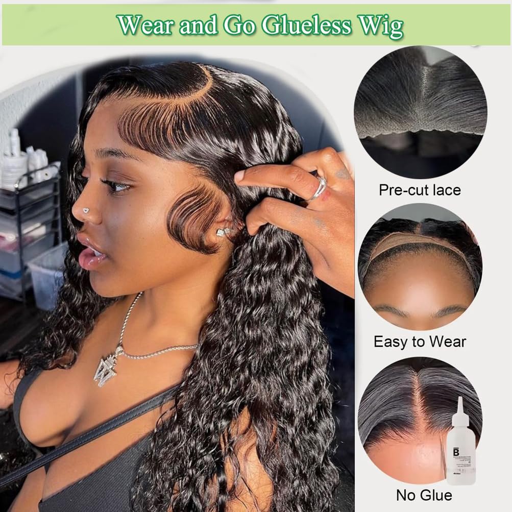 32 34Inch 13x6 13x4 Lace Front Human Hair Wigs Pre Plucked For Women Deep Wave Human Hair Lace Frontal Wigs 180 Density Transparent Lace Wig Real Human Hair #TikTokShopFallDealsForYou #TikTokShopHolidayHaul