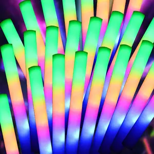 55 Pcs LED Foam Glow Sticks Bulk, Foam Light Up Sticks 3 Modes of Color Flashing,Glow in The Dark Party Supplies for Birthday,Wedding,Raves,Carnival,New Year,Concert,Halloween Christmasfidget toys