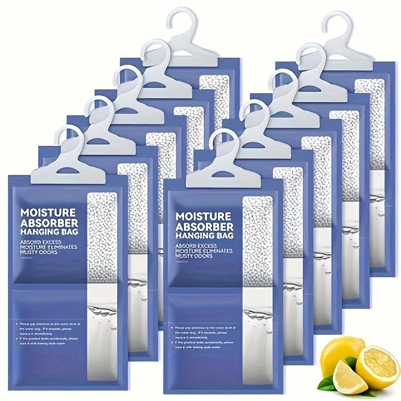 90-Day Hanging Humidifier Bag, 32-Day Holiday Use, 4-Season Applicable, Odor Absorbent Moisture Absorber Calcium Ammonia Dehumidifier, Ideal for Closet, Bedroom, Bathroom