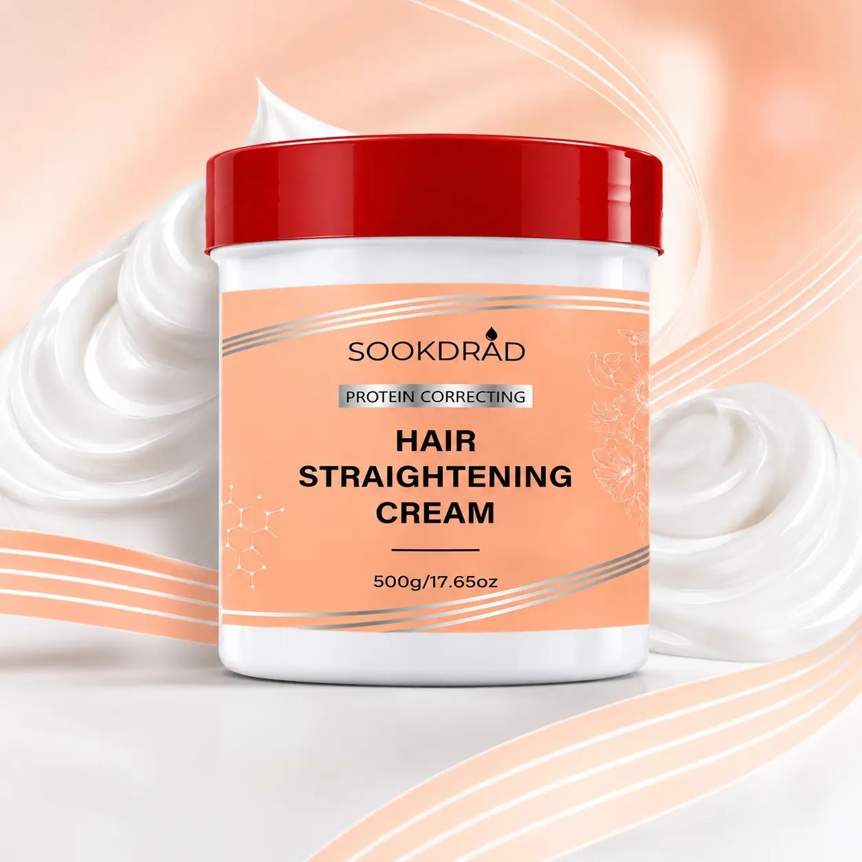 Hair Straightening Cream, Protein Correcting, Frizz Control, Sleek Hair, 500g