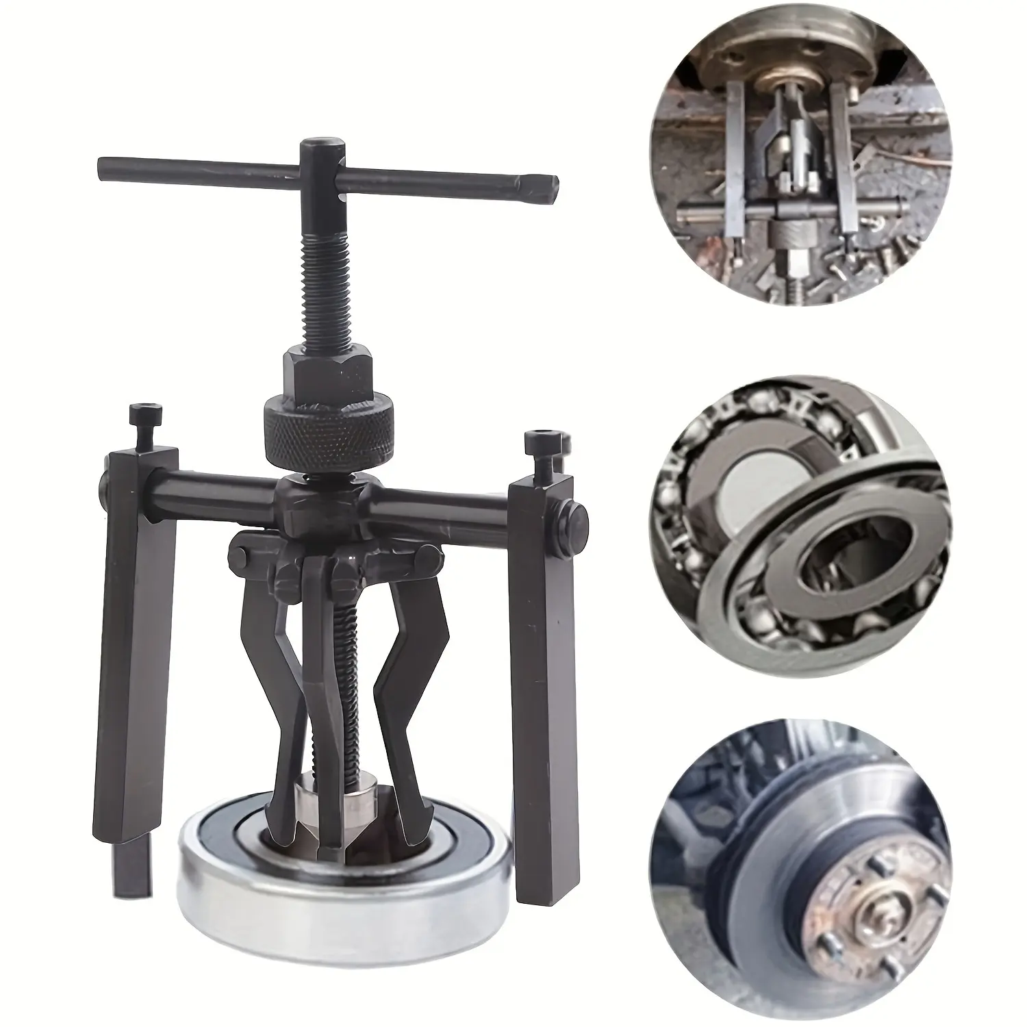 Three-jaw puller bearing removal tool, puller disassembly tool, extractor, internal bore bearing, auto parts