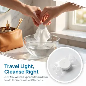 100 PCS Compressed Towels Bulk Coin Tissues Portable Mini Disposable Face Compressed Camping Towels for Travel Home Hotel and Outdoor Activities-YY0