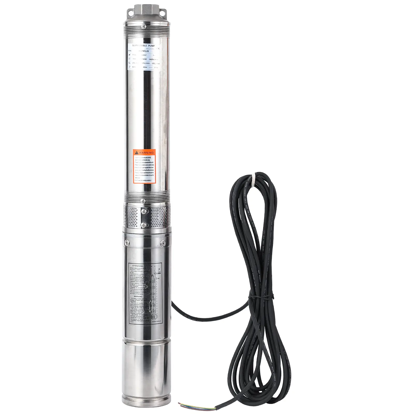 12V DC Deep Well Pump Solar Submersible Water Pump, MAX Flow 22GPM, Max Head 98FT, Water Pump Powered by Solar or Battery for Well, Livestock Drinking,
