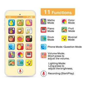 English Phone Toy Educational Puzzle Toy with Recording Function, 7 Play Modes, Lithium Batteries Included