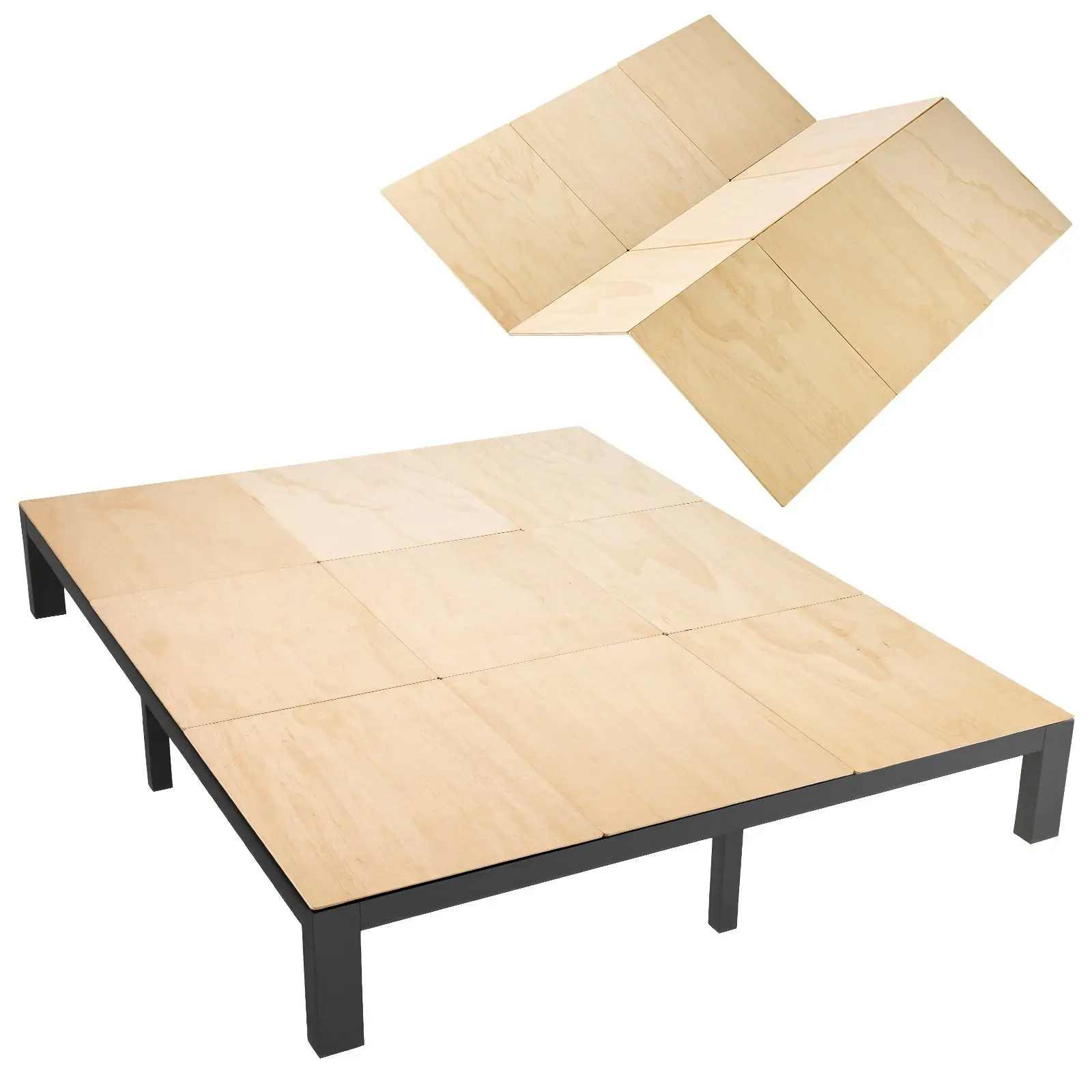 【DealsForYouDays】VEVOR Foldable Webbed California King Bunkie Board, 69.7x81.9 Inches Plywood Bed Board with Nylon Webbing, Rounded Edges, Anti-Sag Design for Metal Frames, Platform Bed Frame