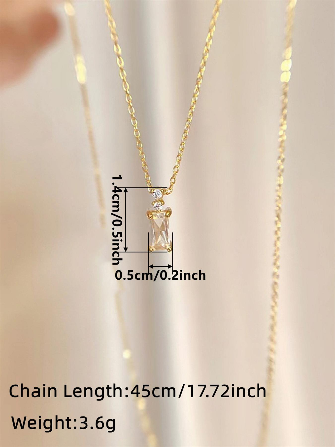 Women's Elegant Rhinestone Decorated Pendant Necklace, Exquisite Trendy Pendant Necklace, Chic Fashion Necklace As Gift for Girlfriend, Dainty Necklace, Letter Necklace