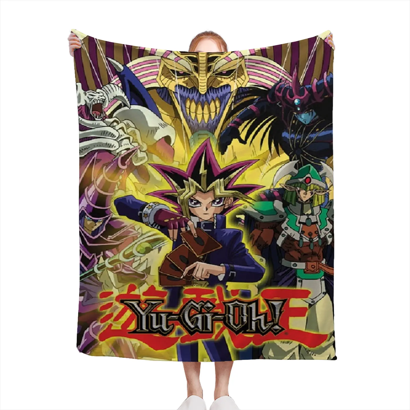 Soft Cozy Throw Blanket Flannel Yu Gi Oh Anime Print Lightweight Warm Bed Sofa Gift For Fans2607230334