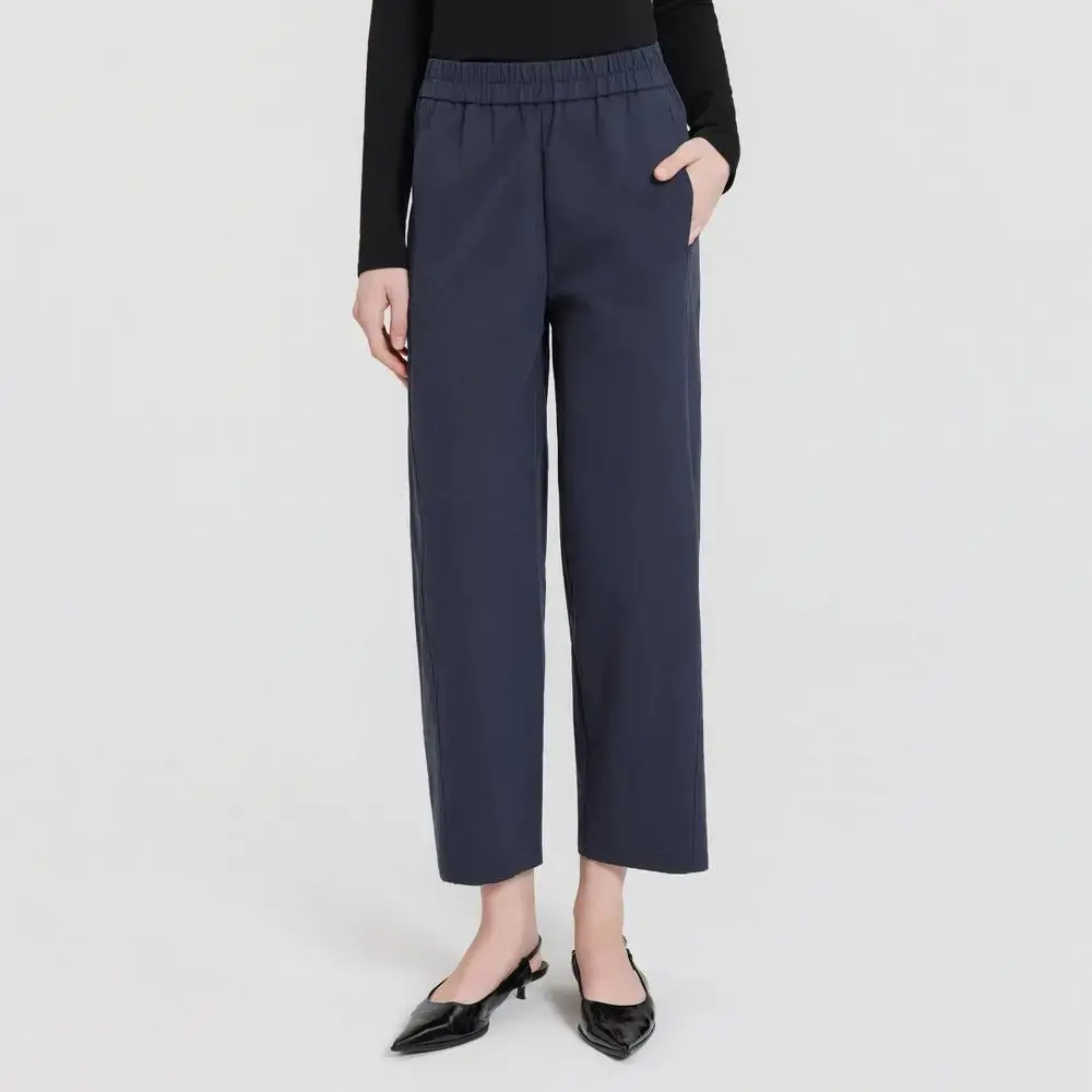 Women's Barrel Leg Tencel Pants - A