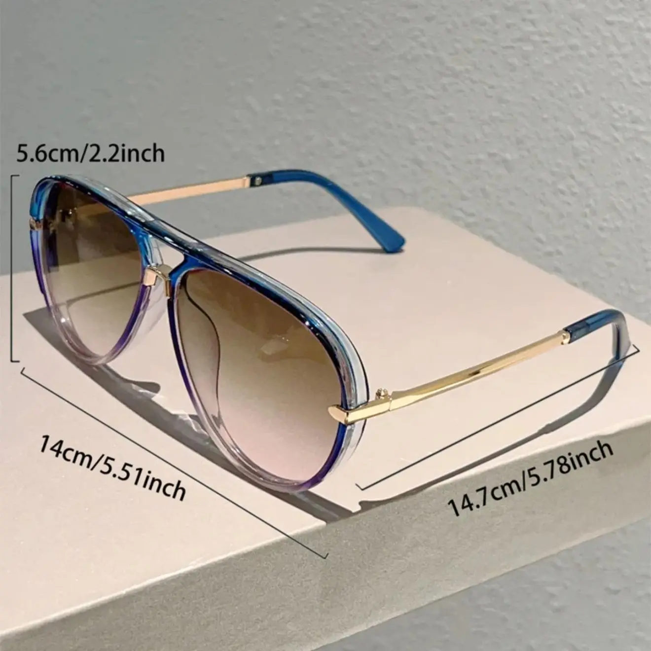 Retro Aviator Womens Sunglasses, 2026 New Fashion Full Rim Frame, Trendy Casual Polyamide Eyewear with Gradient Lenses for Outdoor Style, Trendy Casual Sunglasses, Stylish Accessories, Sunglasses For Women backtoschool