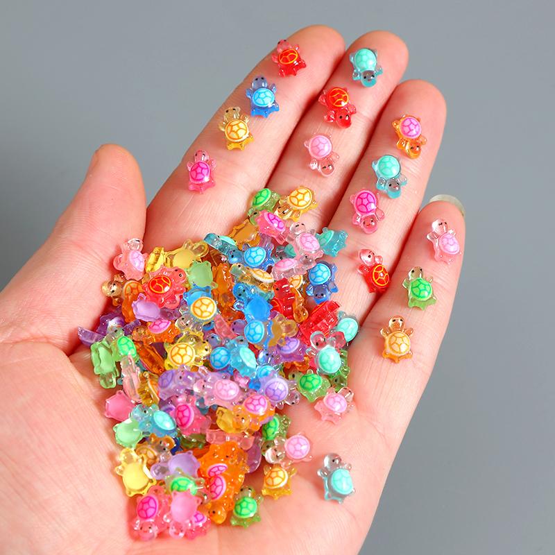 100Pcs Night Glow Miniature Figurines Fairy Garden Decoration Cartoon 3D Luminous Turtle DIY Dopamine Colored Mini Resin Animals 100Pcs Night Glow Miniature Figurines Fairy Garden Decoration Cartoon 3D Luminous Turtle DIY Dopamine Colored Mini Resin Animals