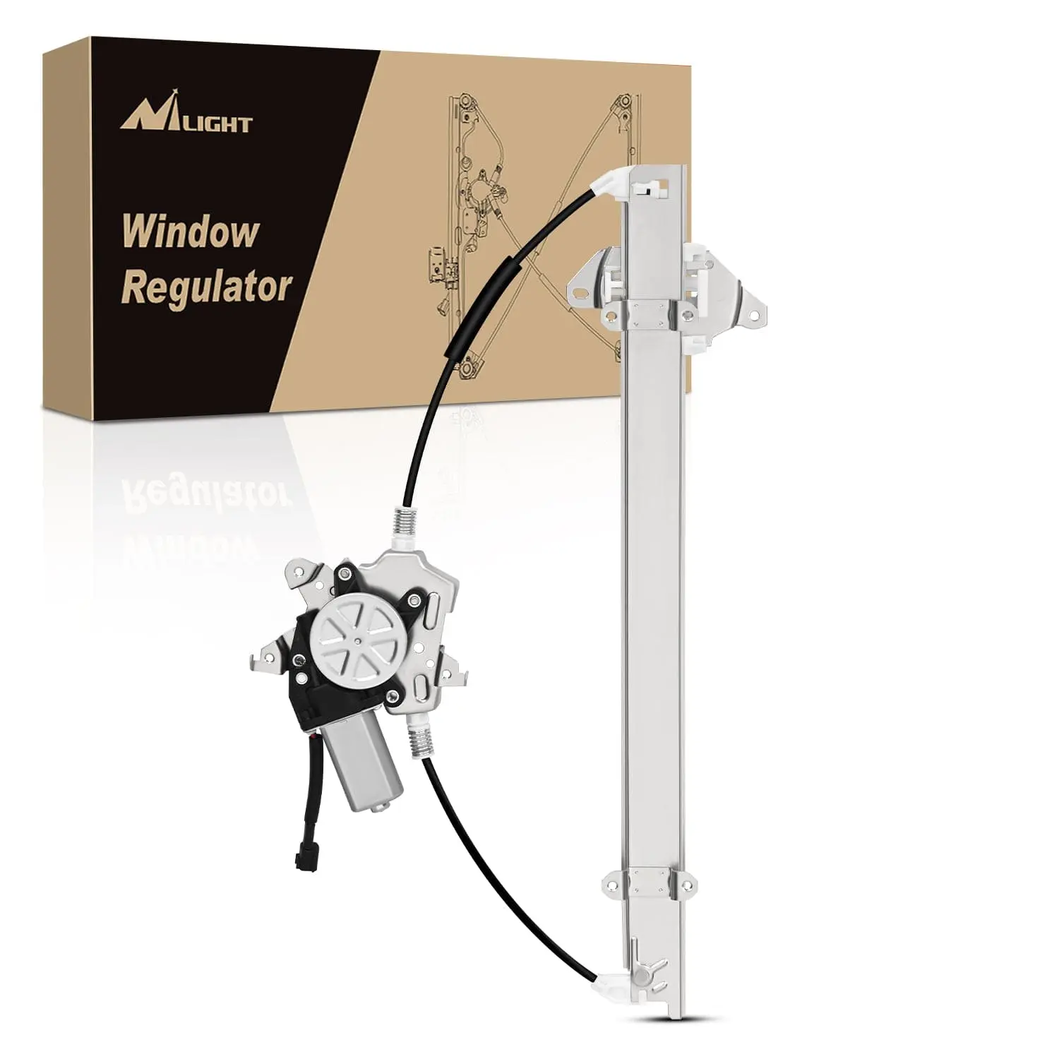Nilight 741-348 OEM Window Regulator with Motor - Front Driver Side, Copper Iron, Original Fit, Plug-In Easy Window Control for Nissan Frontier 2005-2015 (2-Pin Connector Only)