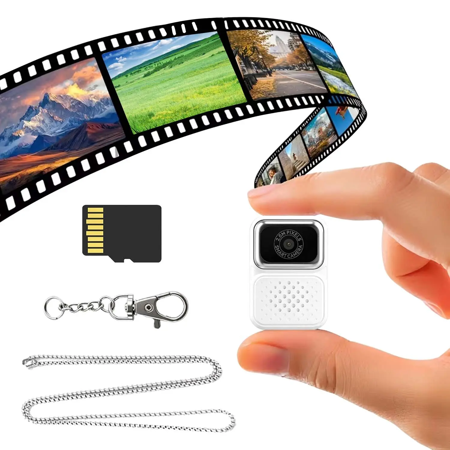 Micro Portable Vlog Camera, Mini Keychain Digital Camera, 1080P, Supports 32GB SD Card, Ideal for Travel, Home Photos, Outdoor Activities
