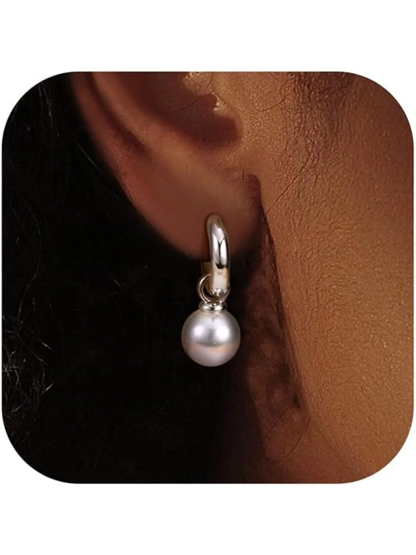 Pearl Earrings Gold & Silver Pearl Drop Earrings Dainty 14K Gold Pearl Earrings Trendy Hypoallergenic Wedding Earrings for Women Bridesmaid Gift Earrings Jewelry