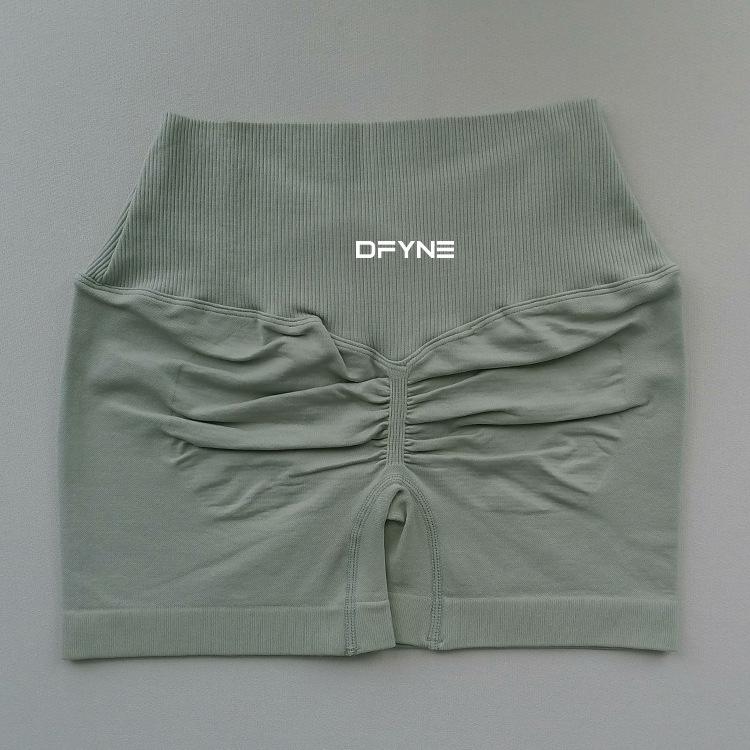 DFYNE Women's Three-Point Fitness Shorts, Peach-Shaped Hip-Lifting Yoga Pants, Seamless Breathable High-Waisted Style, Visually Lengthens Leg Proportions