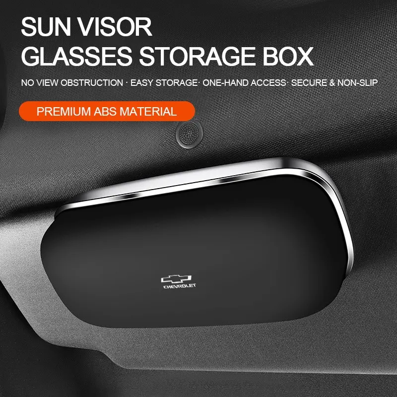 Car sunglasses storage box, glasses storage box, car sun visor glasses storage box, car glasses holder, suitable for Chevrolet Sonic, Aveo, Cruze, Malibu, Camaro, Groove, Captiva, Blazer, Traverse, Tahoe, and Bolt EV