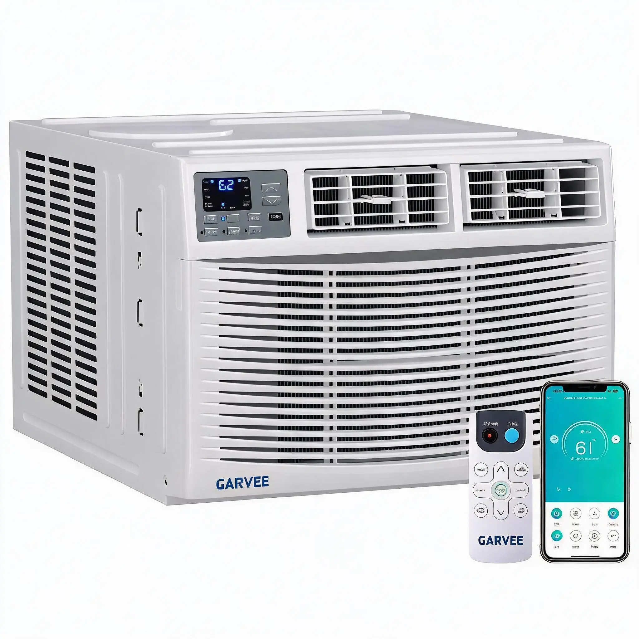 Garvee 4-in-1  8000 BTU Window Air Conditioner & Heater Combo & Dehumidifier & Fan – WiFi/App & Remote Control – Works with Alexa – Energy Efficient – For Rooms up to 350 Sq. Ft