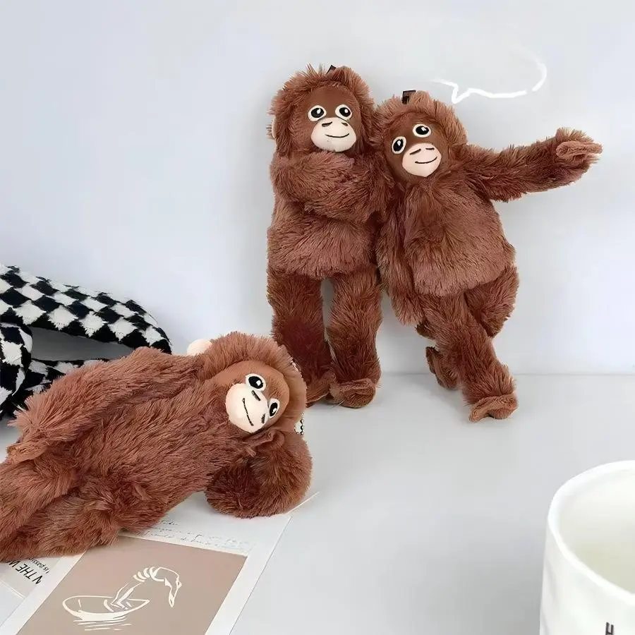 Cute Gorilla Plush Toy Keychain, Home Decor Desktop Ornament, Unique Animal Bag Charm, Perfect Holiday Gift, Soft and Adorable