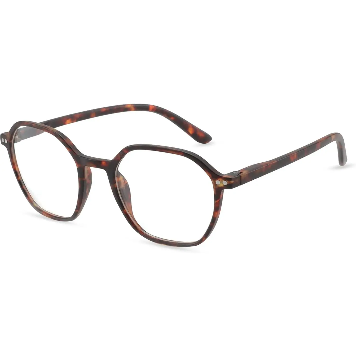 Blue Light Reading Glasses for Women/Men, Hexagonal Frame Spring Hinges Readers, Fashion Anti Glare  Glasses