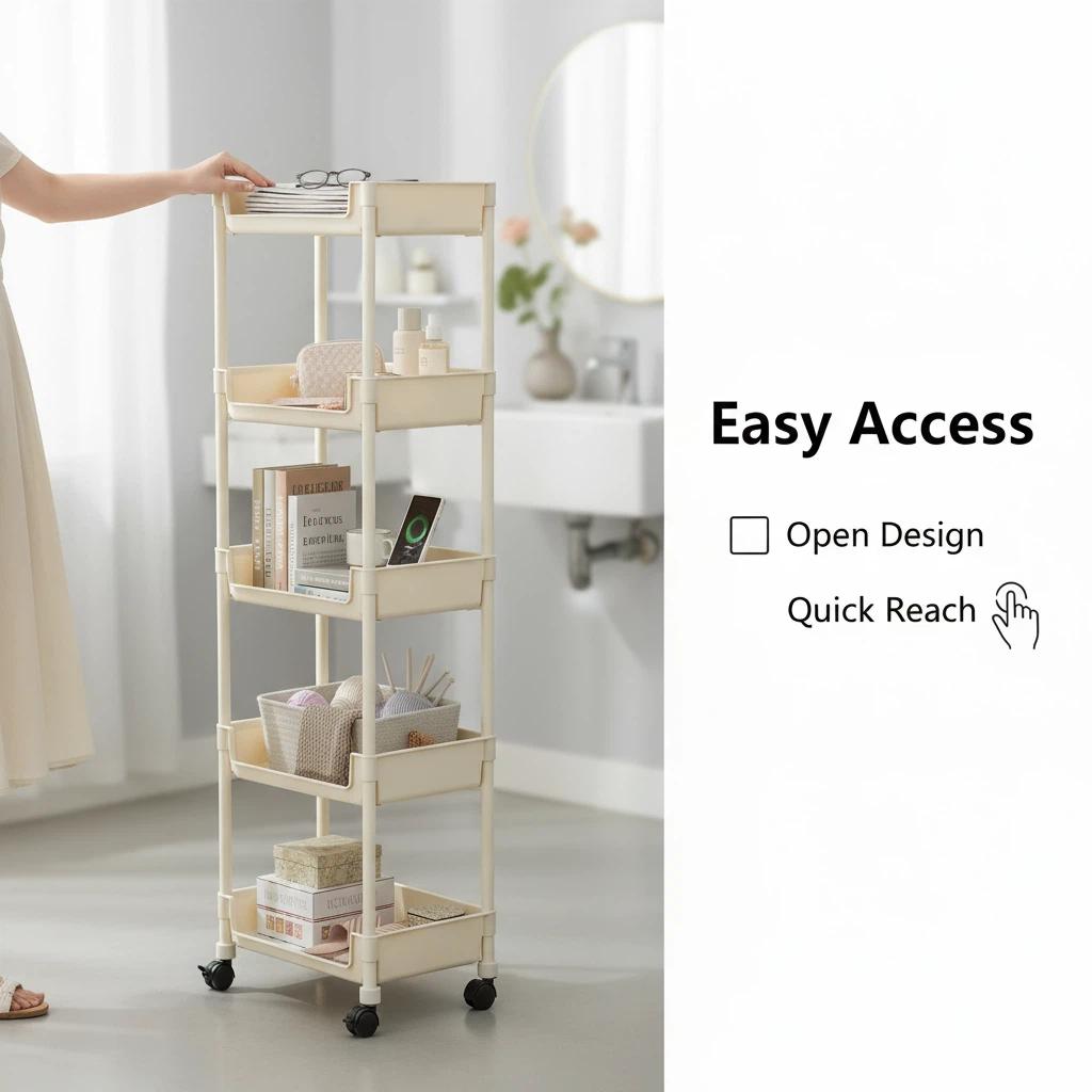 #Multifunctional Multi-Layer Plastic Storage Cartwith Wheels, Layered Shelf Organizer for Bedroom Bathroom Living Room, AdjustableStanding Shelf Suction Cup Sponge Holder for Kitchen Sink  semiannual  sale 2025 easy install kit glove clip cas oz sce