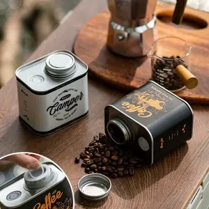 Coffee Bean Storage Canister, Stylish Coffee Storage Jar, Airtight Coffee Container with Lid for Coffee Beans, Ground Coffee, Tea & Spice Storage