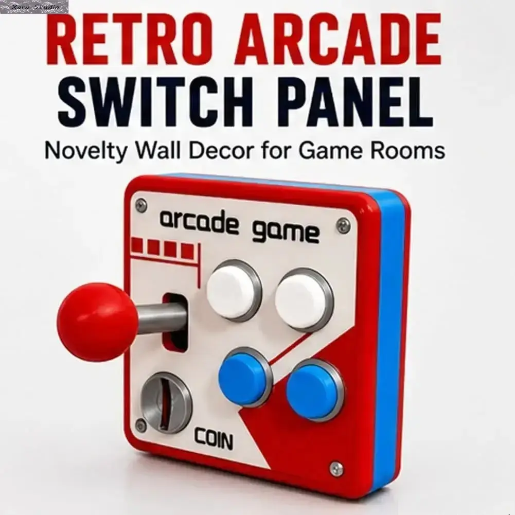 Retro Arcade Wall Decor Panel, Vintage Gaming Controller Design Art with Joystick & Button Elements, Nostalgic Game Room Wall Sign, Cool Gamer Room Decoration Accessory, Durable Lightweight Wall Hanging for Bedroom, Office, Man Cave & Entertainment Space