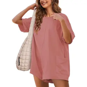 Rompers for Women Athletic Workout Hot Shot Tee Romper Casual Oversized Jumpsuits Overalls(Gift)