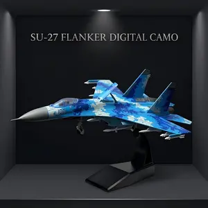 1:72 Scale Su-27 Aircraft Model with Base, Durable Plastic, Adult Collectible, Desk Decor, Gift for Aviation Enthusiasts