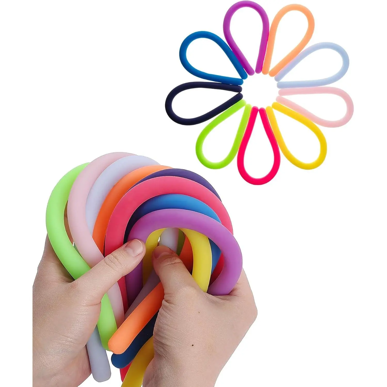 Monkey Noodle Fidget Toy, 9 Pack, Stretchy Strings, Sensory Noodles, Calming Toys, Autism Toysfidget toys