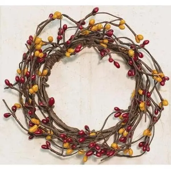 Pip Twig Wreath Rings - 3.5 inch - Wreath Decor for Front Door and Candle Decorating - Burgundy/