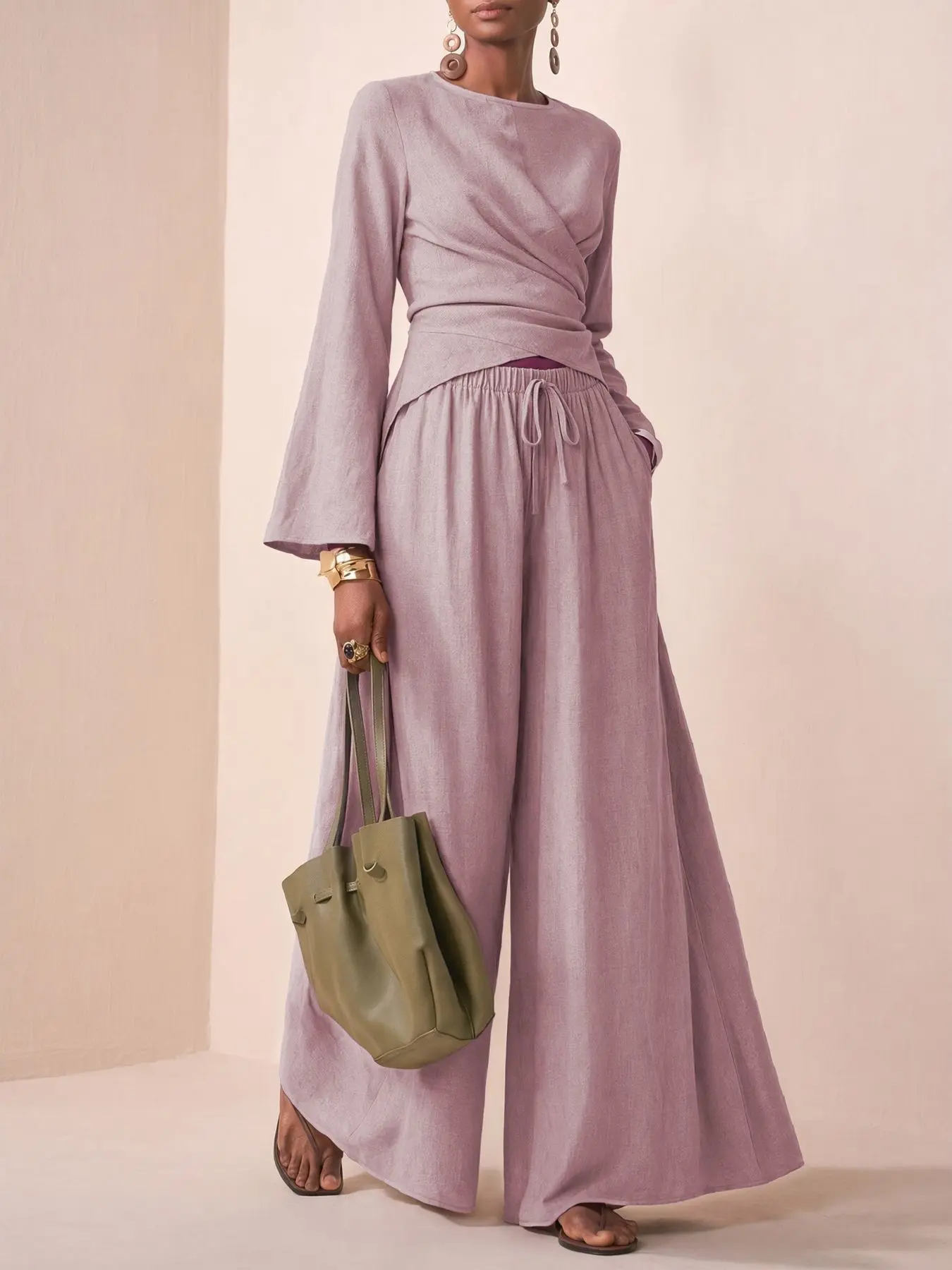 Women's Summer Chic Two-Piece Set, Loose Fit Flowy Casual, Comfortable Commute Style, Lazy High-End Look, Slimming Fashion