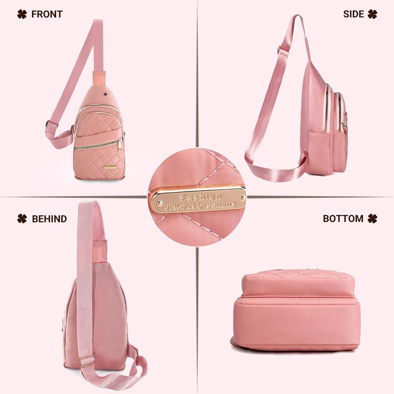 Solid Color Quilted Fanny Pack - Casual Zipper Chest Belt Bum Bag, Adjustable Sling Bag for Daily Use, Lightweight & Waterproof