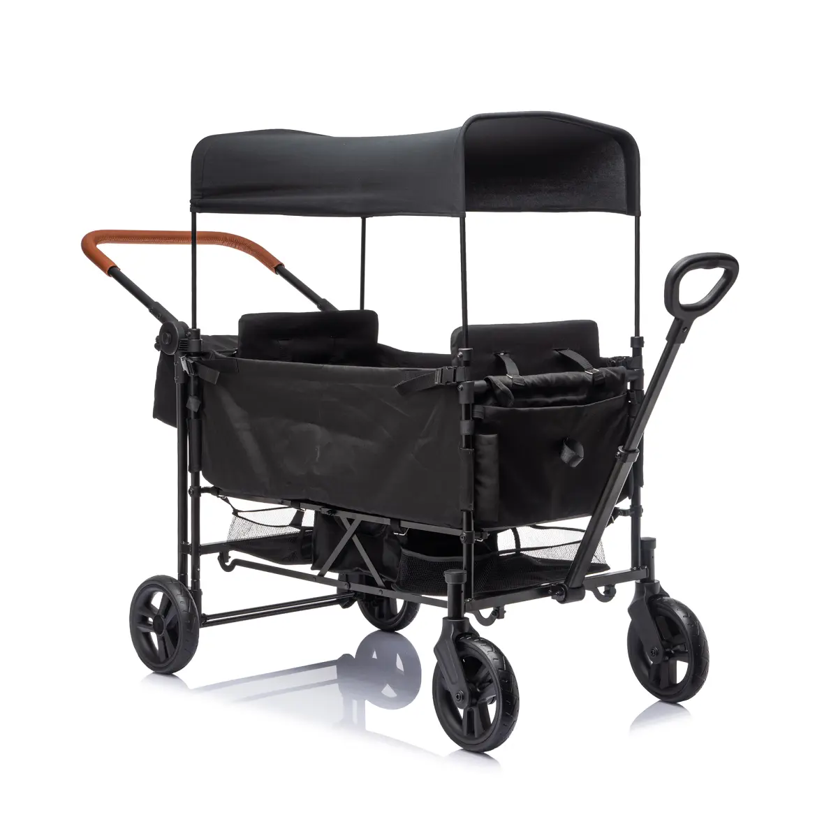 Adjustable Height Push/Pull Handle,Detachable and Movable canopy,8" All-Terrain PU Wheels,Foldable Lightweight Frame,97L Large Capacity for Daily Walks,Camping&Grocery Runs