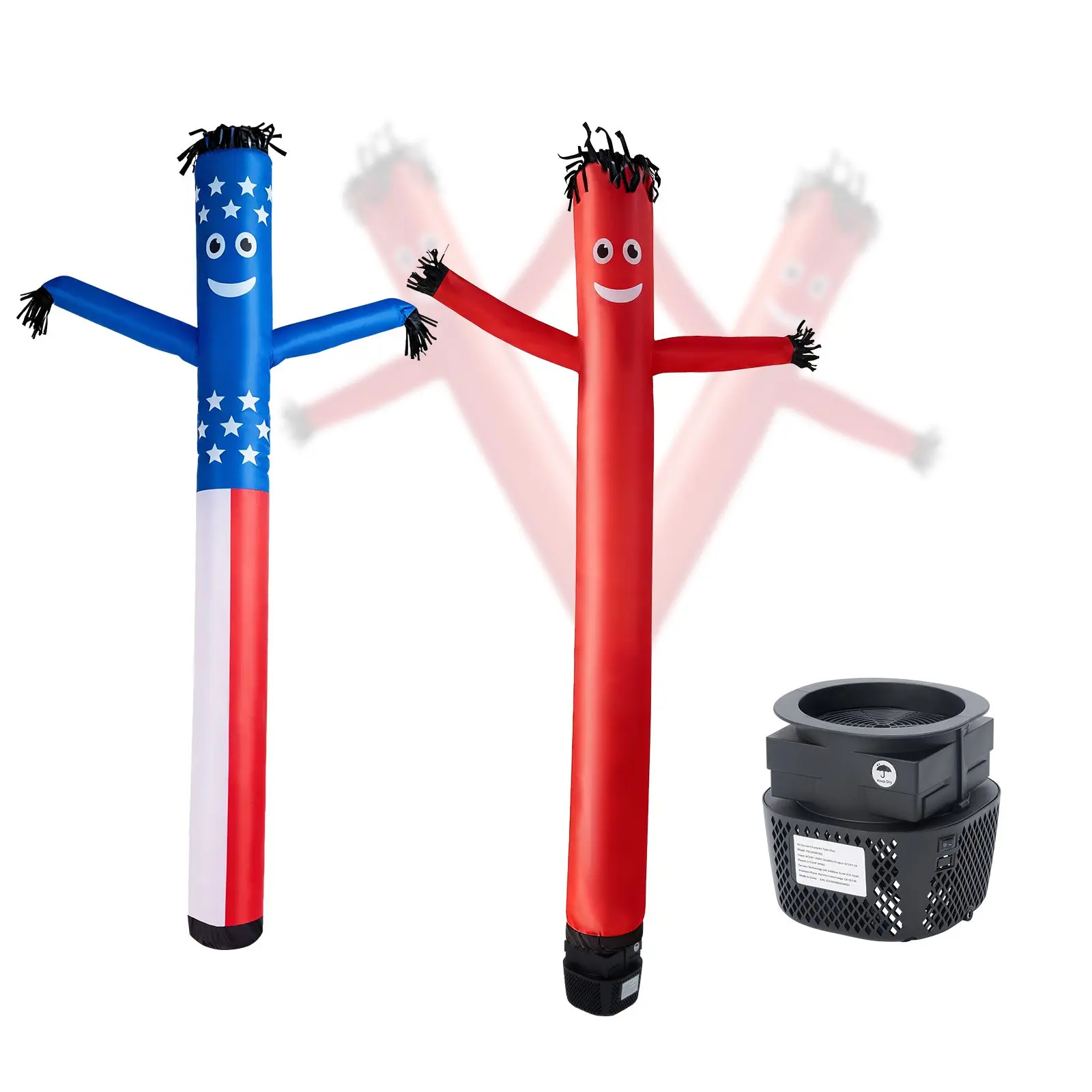 VEVOR Wacky Waving Inflatable Tube Man with 1/15 HP IPX3 Waterproof Blower Fan, 8 ft Tall, for Outdoor Advertising Business, Store Party Decoration