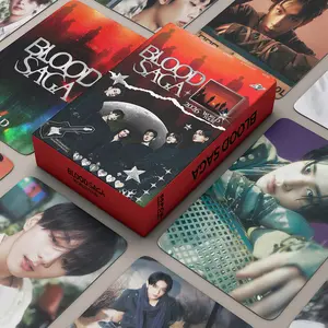 55pcs EN Boy Group BLOOD SAGA 2026 World Tour Lomo Cards, Unofficial Handmade Photo Cards KPOP Fan Support Collection