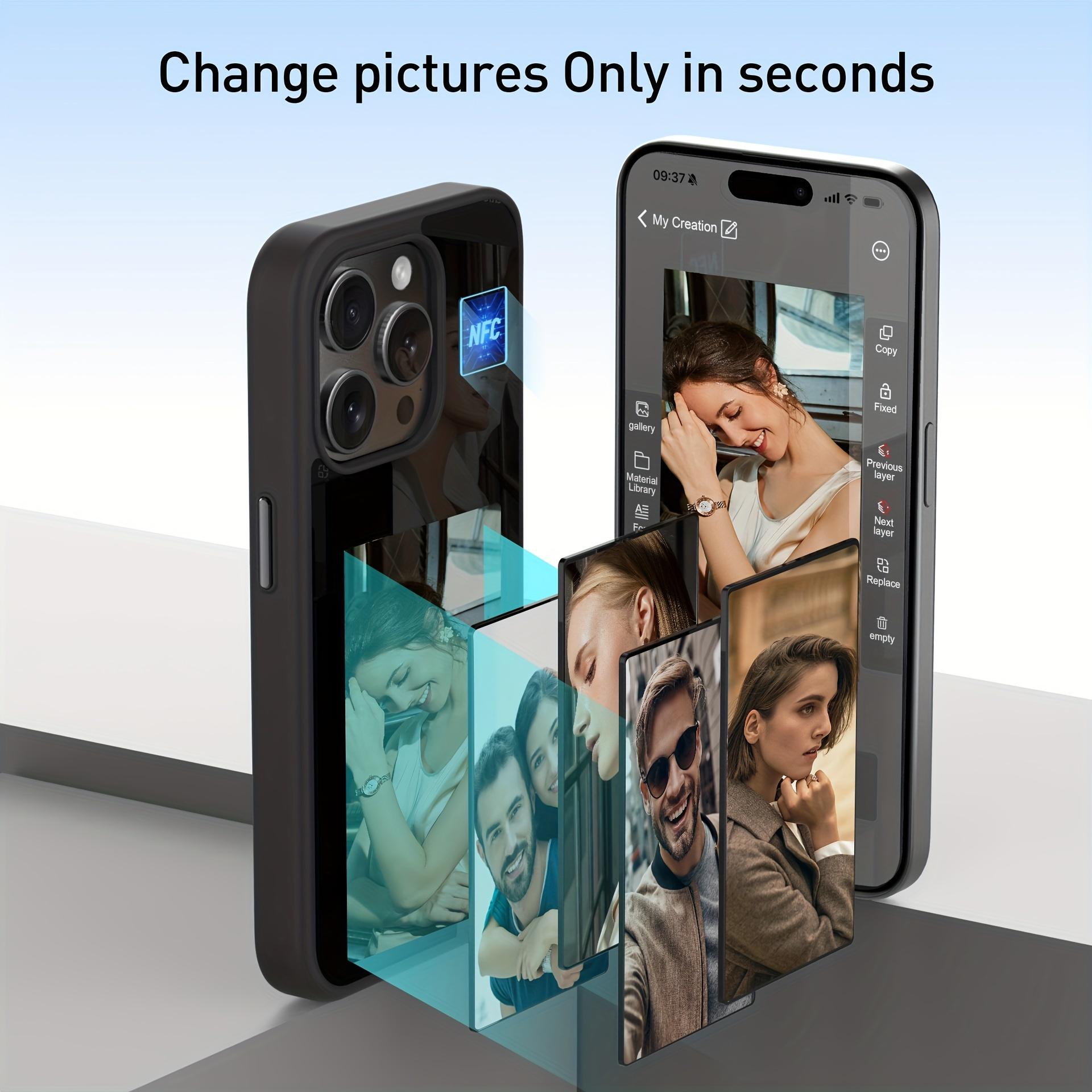 4-Color Ink Screen Projector DIY Protective Phone Case Cover, NFC Smart Screen Projector Phone Case Cover, Al Smart DIY Design Pattern Phone Case Cover for iPhone 11 12 13 14 15 16 17 Accessories