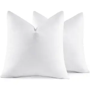 26x26 Euro Pillow Inserts,Set of 2 Down Feather Throw Pillows for Couch Sofa Bed, Decorative Fluffy Throw Pillow Inserts Cotton Fabric,White