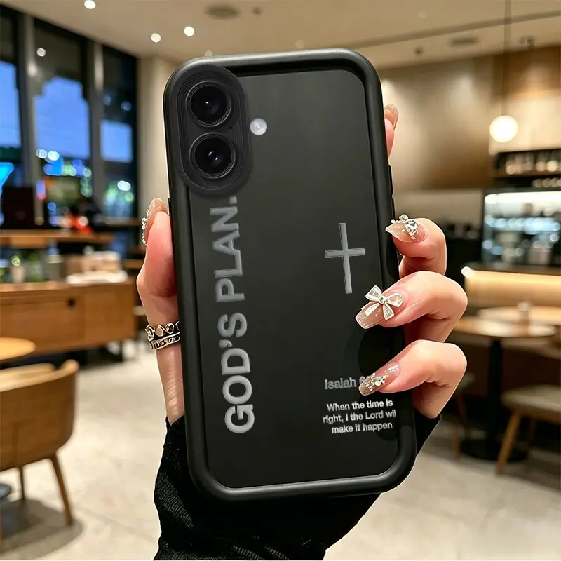 Phone case for iphone 17 16 16PLUS Shockproof TPU Gift God's Plan Cross Isaiah Verse Phone Case Drop-Resistant Protection Celestial Eye Layered Phone Case BOJTN2TU