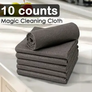 10-Pack Thick Magic Cleaning Cloths, Microfiber No-Scratch Wipes, Reusable Magic Fiber Towels, Multi-Purpose Cleaners for Glass, Kitchen, Car Windows