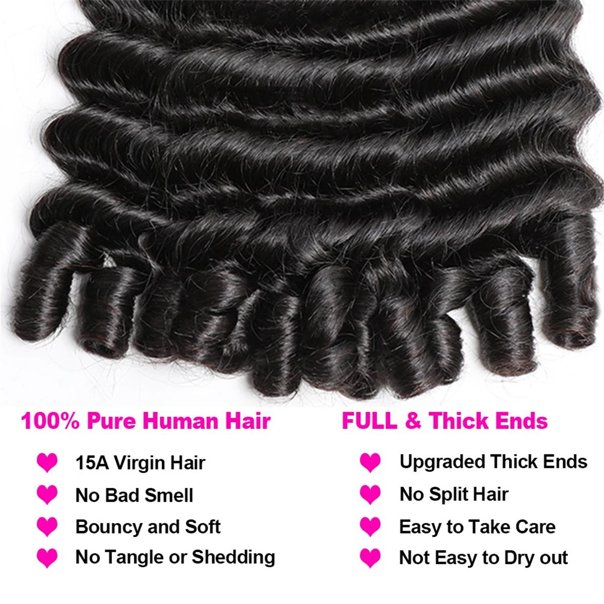15A Megeen Curly Bundles Human Hair Extensions Burmese Loose Deep Wave Raw Hair 100% Human Hair Bundles Weave 4Pcs Full Head Salon Quality With Full End bouncy curl