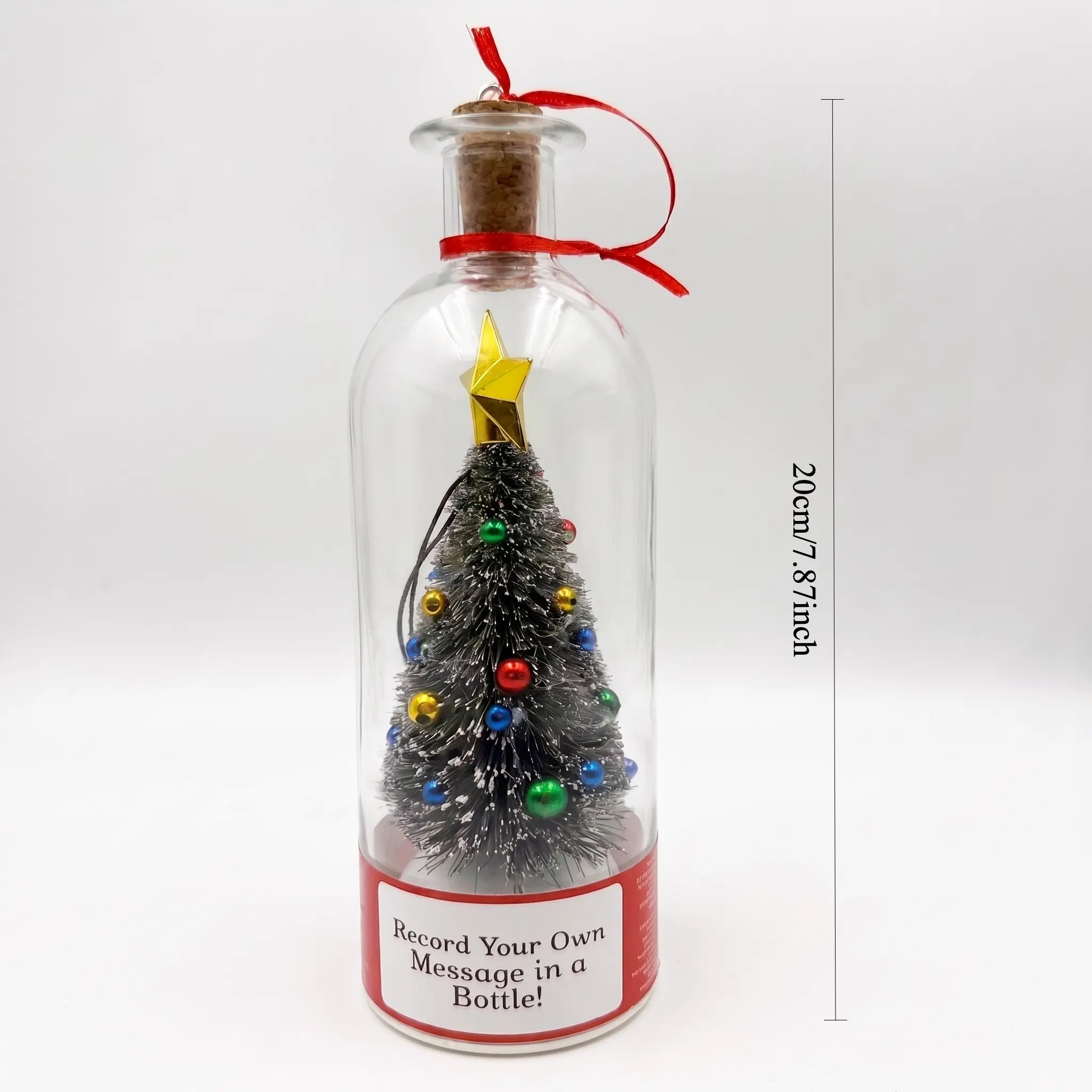 Resin Tree Recordable Voice Message Bottle - Boxed Christmas Holiday Gift Keeper, Romantic Personalized Home Decor Decoration, Voice Recorder Figurine Home Supply