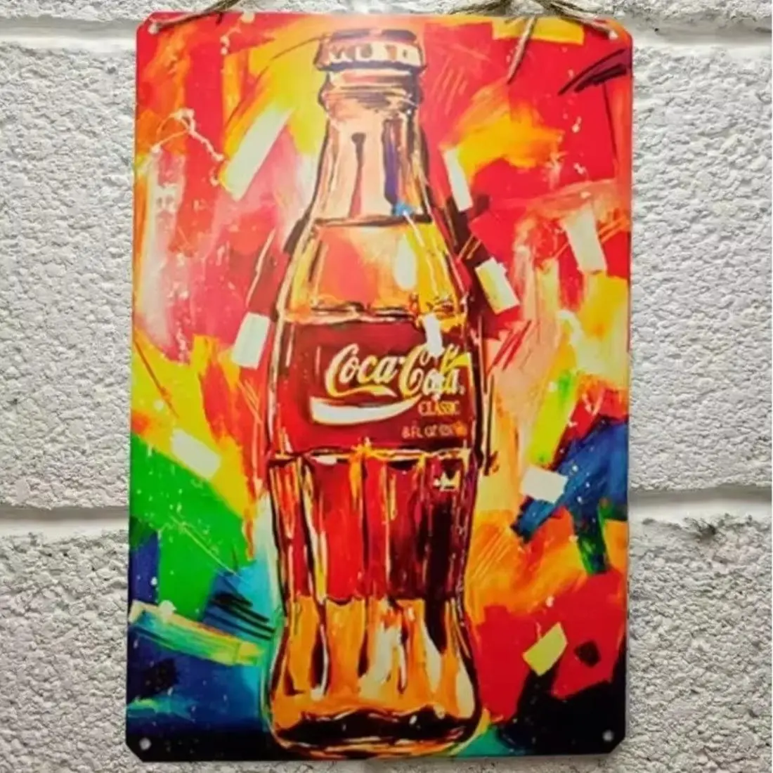 Coca Cola Pattern Metal Sign, Creative Wall Decor, Wall Art for Home Living Room Bedroom Office, Home Decor, Room Decor