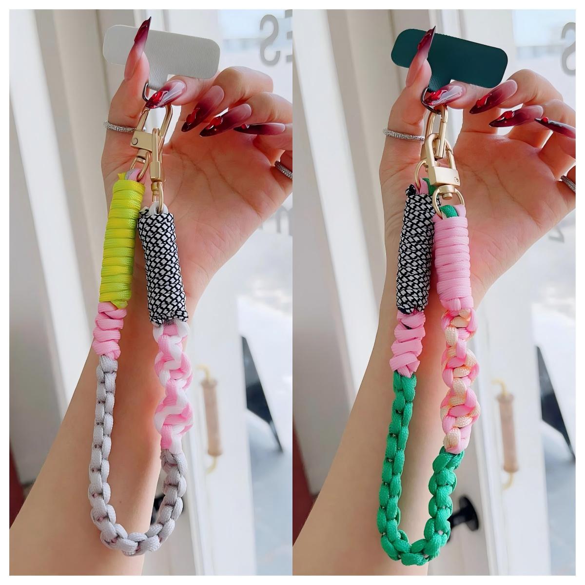 1/2pc 2026New Upgrade Pure Hand Thick Braided Rope Short Mobile Phone Lanyard Fashion Creative Wrist Strap Strong New Outdoor Chain