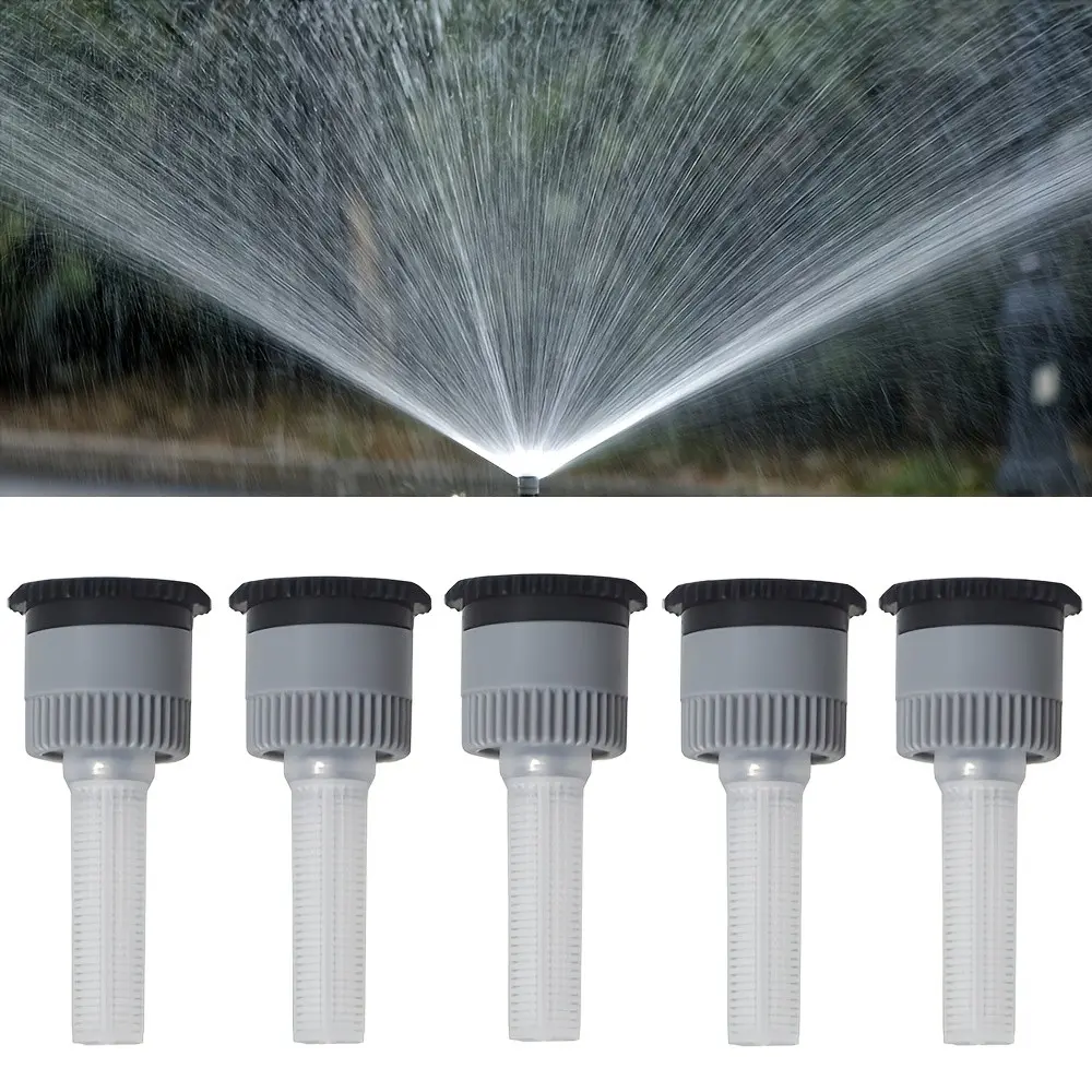 5 Piece Replaceable Pop-Up Sprinkler Heads, Adjustable 0-360 Degrees, Compatible with Various Types, Ideal for Garden Lawn Irrigation, Garden Supplies