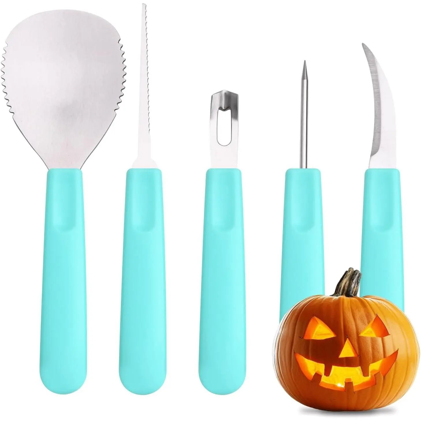 Halloween Pumpkin Carving Kit Case - Complete Pumpkin Carving Set With Saw Pumpkin Carving Knife - Halloween Pumpkin Carving Tools - Pumpkin Garnishing Knives