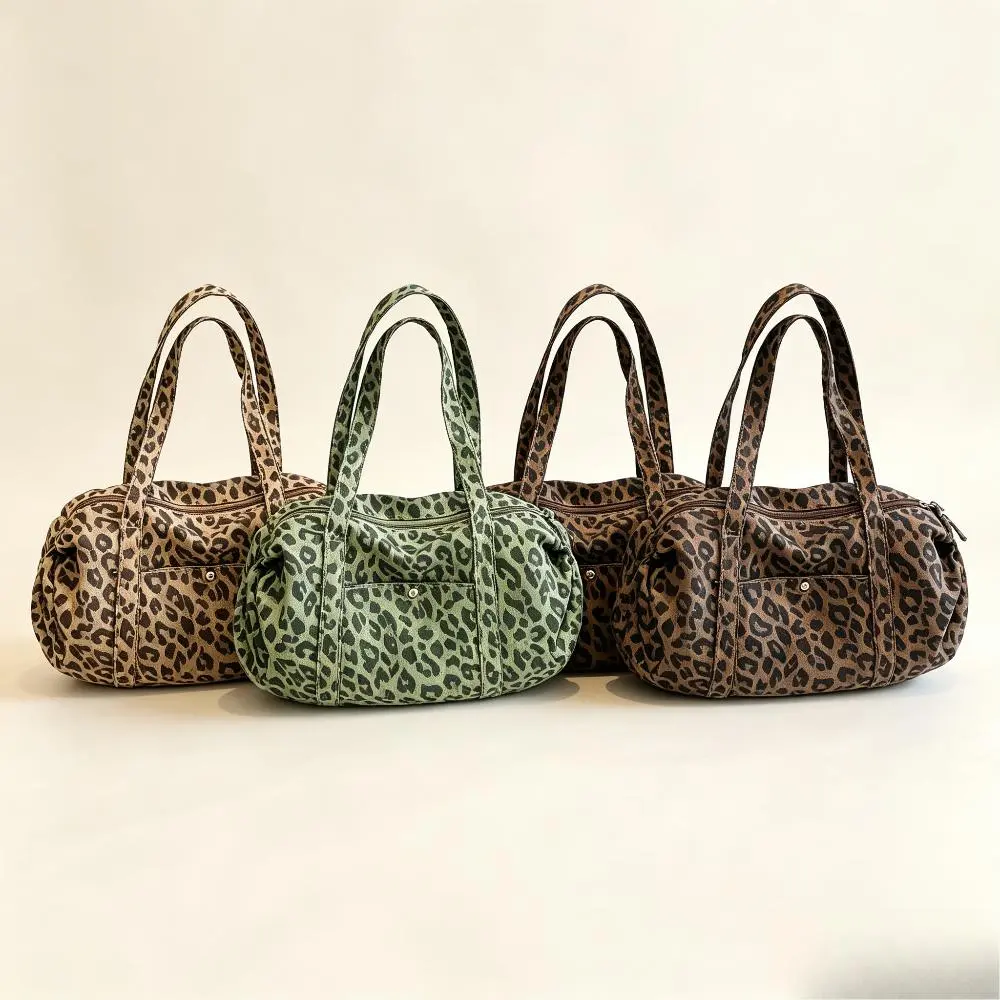 Medium Leopard Print Luggage Bag, Durable Fabric, Urban Lifestyle, Subtle Print, Unique Design, Versatile Lazy Style, Fashionable Travel Bag, Weekend Luggage Bag, Travel Duffel Bag, Duffle Bag Travel, Travel Duffle Bags