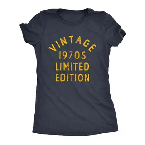 Womens Vintage 1970s Limited Edition T Shirt Funny Cool 1970 Theme Classic Tee for Ladies Funny Womens T Shirts Cute Vintage Fashion Casual Ladies T-Shirt Gift Funny Vintage Top Women's